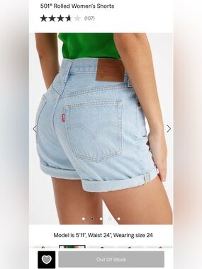 Levi's Light Blue Rolled shorts 501®